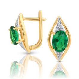 Серьги с изумрудами и бриллиантами из розового золота VALTERA 92618