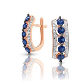 Серьги с сапфирами и бриллиантами из розового золота 99410